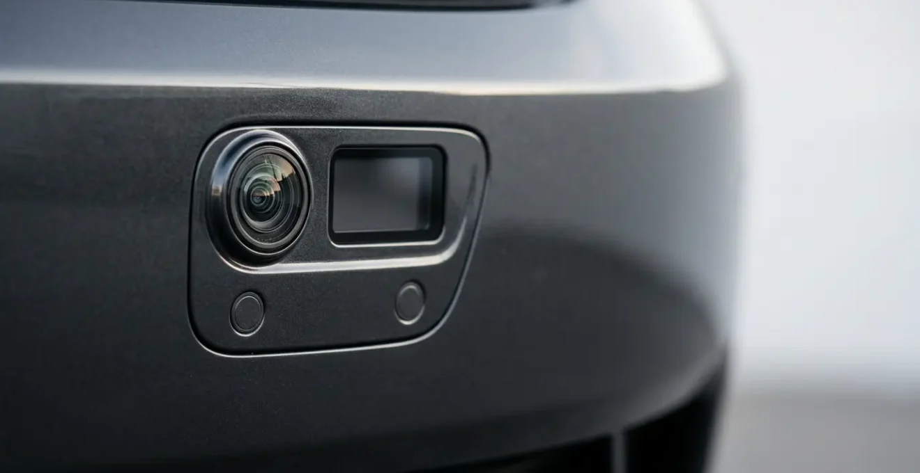 Véhicule moderne avec capteurs ADAS illustrant la nécessité d'une assurance tous risques complète