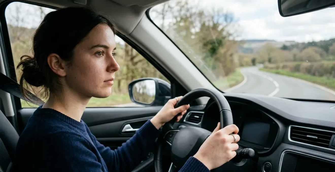 Jeune conducteur au volant regardant la route avec confiance pendant la période probatoire