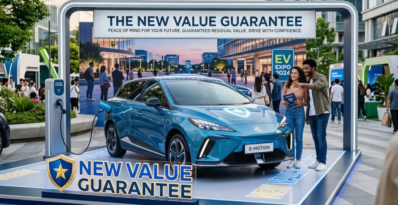 Véhicule électrique neuf symbolisant l'importance de la garantie valeur à neuf